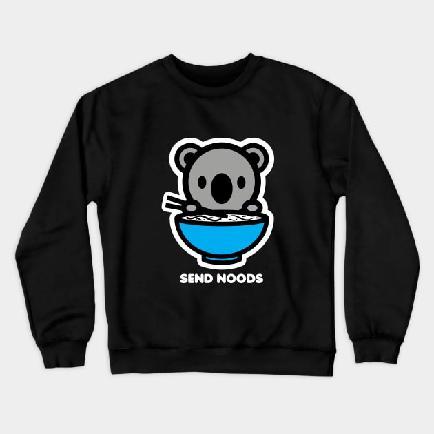 Koala Bear Send Noods Food Noodles Pho Ramen Funny Animal Bambu Brand Crewneck Sweatshirt by Bambu